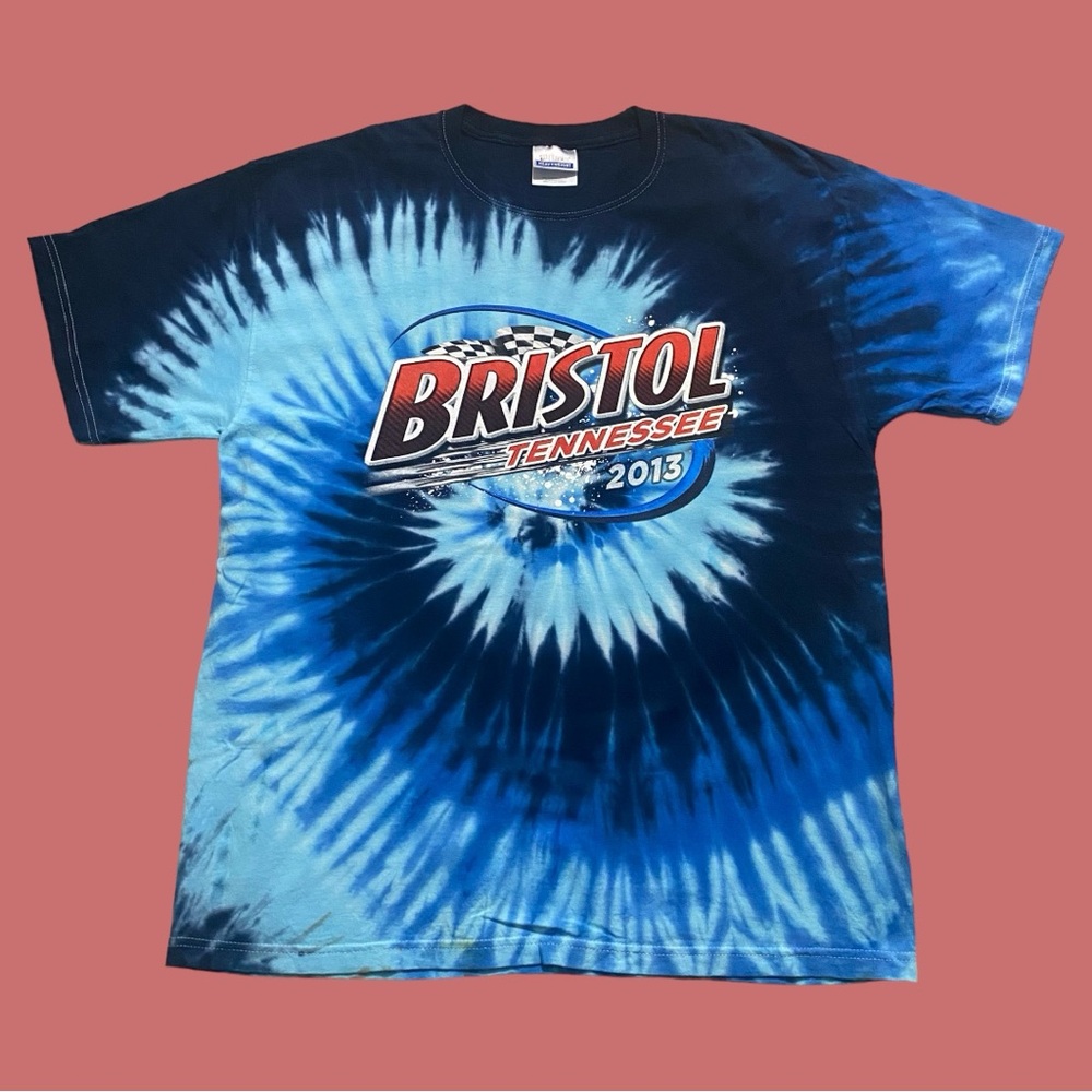 Hanes Heavyweight Bristol Tennessee 2013 “One Wild Ride” Tie Dye Racing Tee